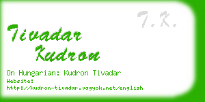 tivadar kudron business card